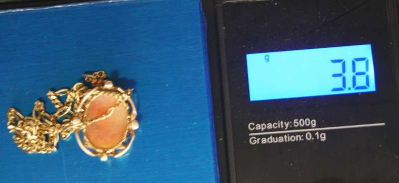 9ct Gold Childrens Necklace with Cameo Pendant (3.8g) @ CRAZY LOW R1 START