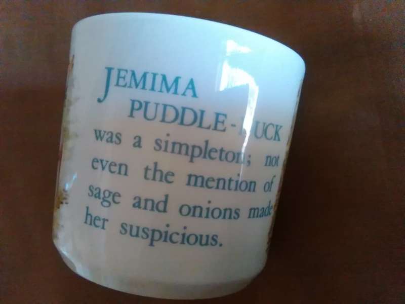 Wedgwood  Jemima puddle- duck porcelain cup 1983 Frederick Warne England. Condition excellent