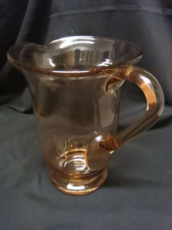 Retro pinkish  blown glass pitcher/jug great condition