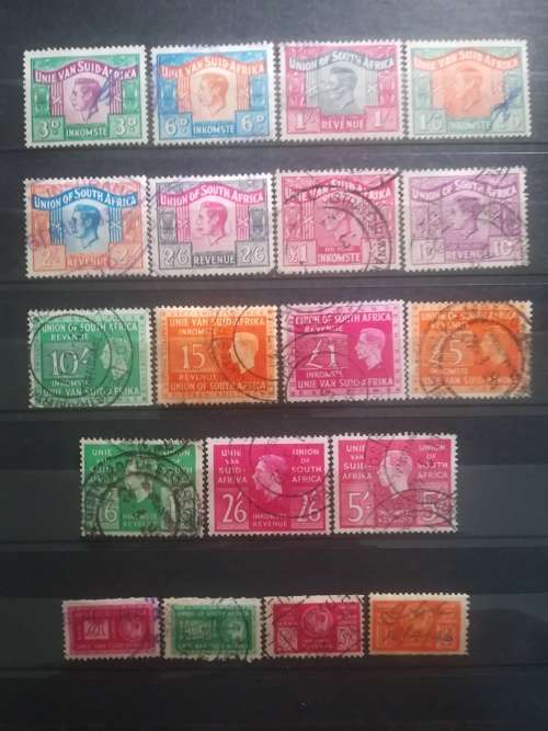 Union/South Africa.. Selection of Revenue stamps. Some high values.. See description