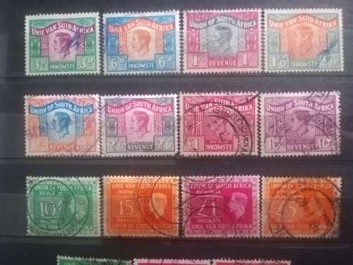 Union/South Africa.. Selection of Revenue stamps. Some high values.. See description