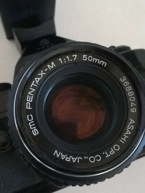 Pentax Asahi MX.. Black Vintage with 50mm lens & flash unit
