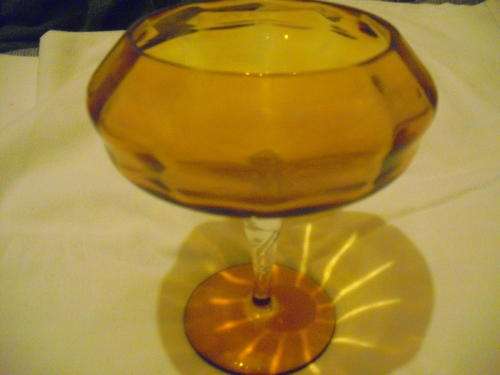 Stemmed Bowl Amber colour
