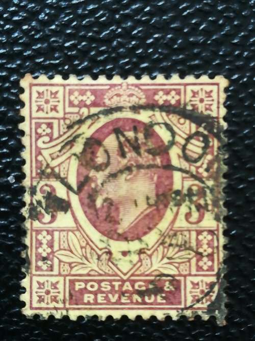 GB Used 1902-6 KE V11Dull purple yellow 3d