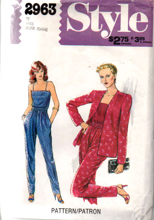 Sewing Pattern Style 2963 Jacket Top and trousers Size 12