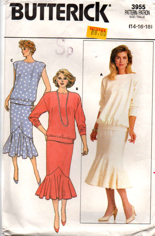 Sewing Pattern Butterick 3955 Size 14,16,18 - Skirt cut on size 14