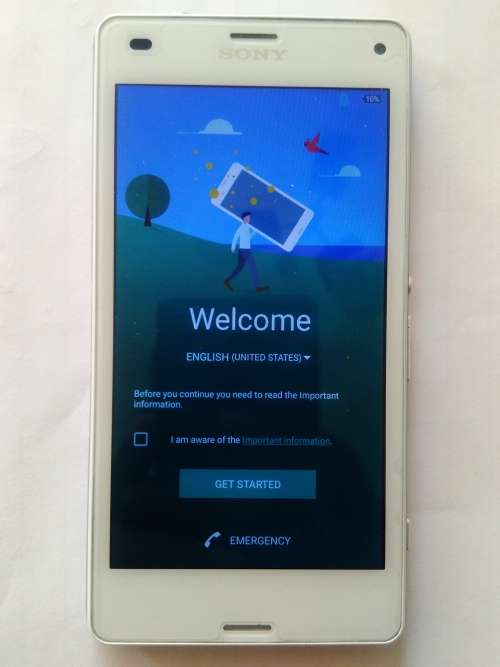 SONY EXPERIA Z3 COMPACT(SMALL),WHITE,BOX,ALL ACCESSORIES,SCREEN PROTECTOR,ORIGINAL