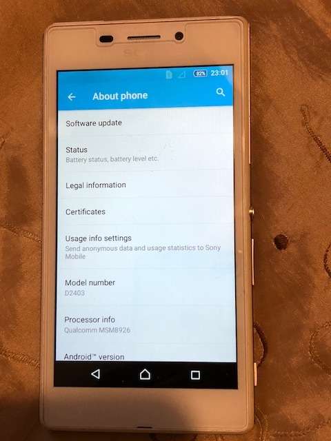SONY EXPERIA M2 AQAU,WHITE,LIKE NEW CONDITION,CHARGER&USB CABLE,POUCH,TEMPERED GLASS PROTECTOR,LOCAL