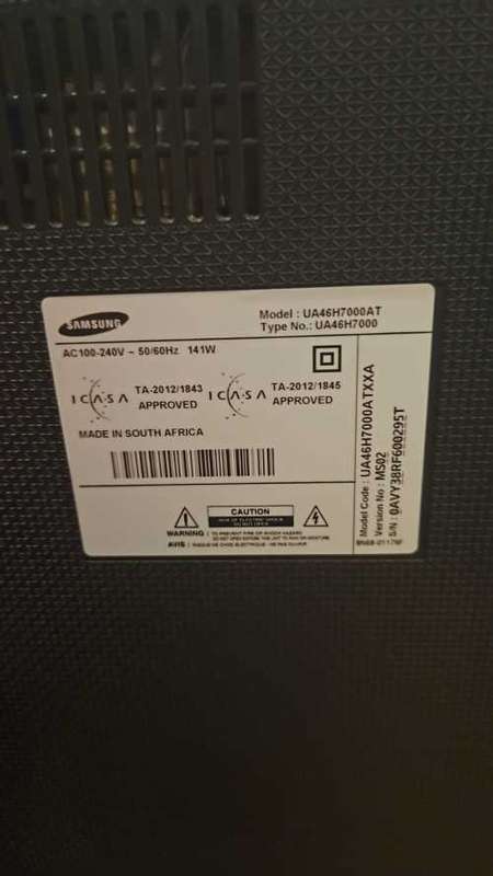 SAMSUNG 46 INCH LED TV, UA46H7000ATXXA, SMART 3D, PLEASE READ DESCRIPTION AND SEE PICS.