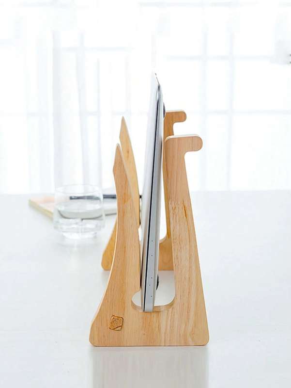 Yellow Wooden Notebook Storage Stand