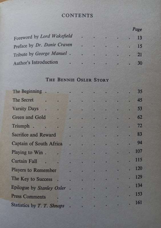 The Bennie Osler Story as told to Chris Greyvenstein