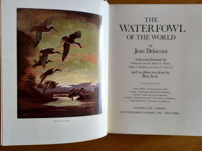The Waterfowl of the World - Set of 4 Volumes by Jean Delacour and Illustrated by Peter Scott