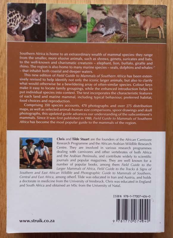 Field Guide to Mammals of southern Africa by Chris & Tilde Stuart