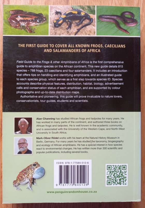Field Guide to the Frogs & other Amphibians of Africa by Alan Channing and Mark-Oliver Rodel