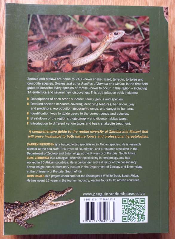 Snakes and other Reptiles of Zambia and Malawi by Darren Pietersen, Like Verburgt and John Davies