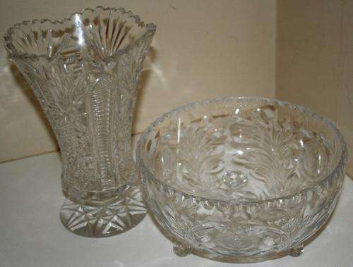 Crystal Vase and fruit bowl