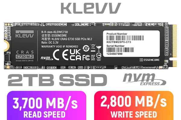 KLEVV CRAS C730 2TB M.2 PCIe 3x4 NVMe Internal Solid State Drive (SSD)