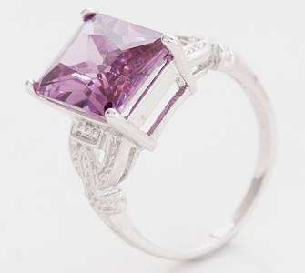 10K White Gold Filled Amethyst