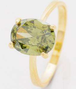 10K Yellow Gold Peridot Women's Ring