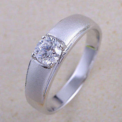 9k White Gold Filled CZ engagement ring,size 7
