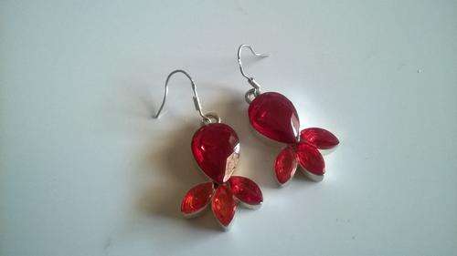 Genuine Garnet 925 stamped earrings