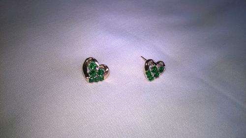 Gold Emerald stud Earrings