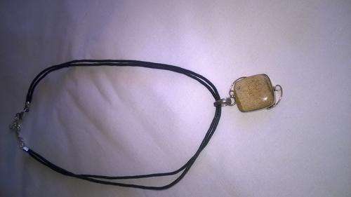 Natural Jasper pendant in silver stamped 925