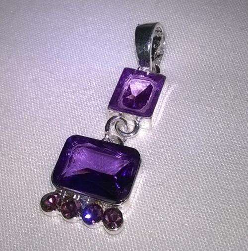Amethyst Silver 925 stamped pendant