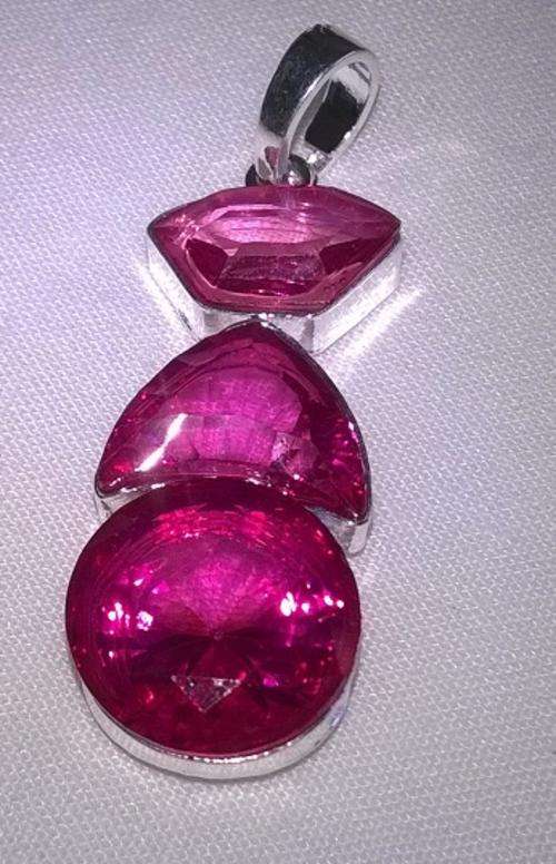 Tourmaline Silver 925 stamped pendant