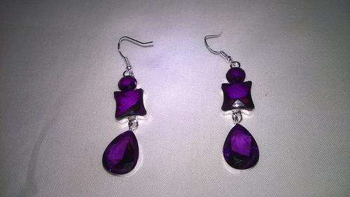 Amethyst Silver 925 stamped earrings