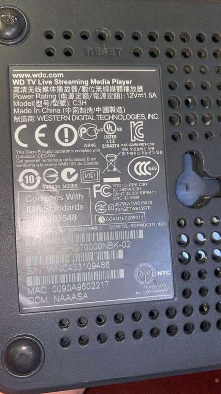 WD TV Live Streaming Media Player (Gen 3)