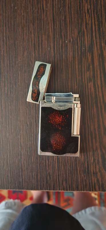 St Dupont Bacelite lighter with stainless steel inlays