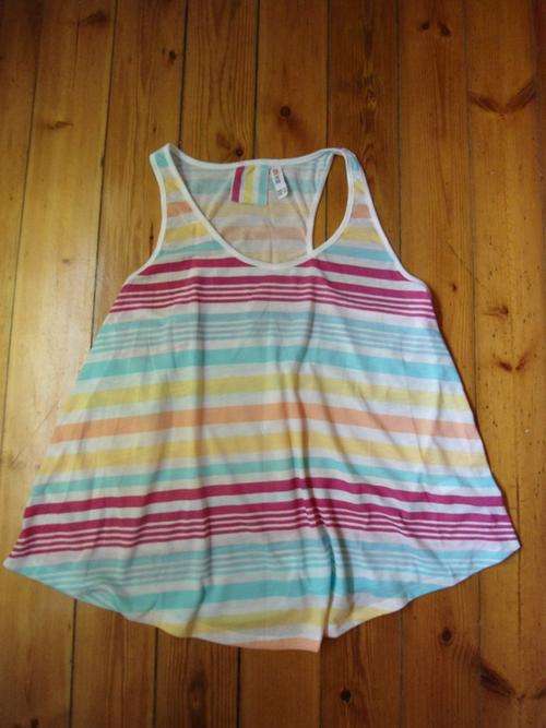 Multi coloured razor back top from Denim Co, UK. Size 14 , New without tags