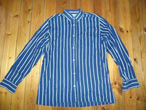 VAN HEUSEN of England Stripe Blue Shirt S/M