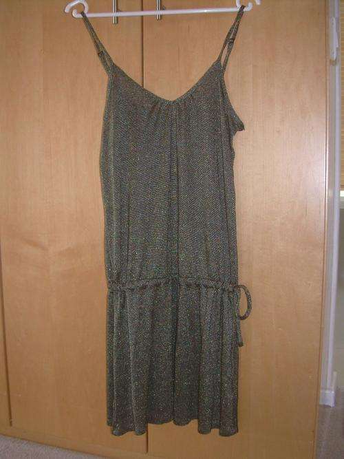 UK Import - Miss selfridge 12 gold black shimmer party dress