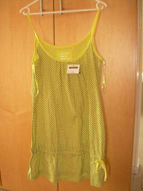 UK Import - New dress with tag - sunny yellow 12 star punk print vest dress mod
