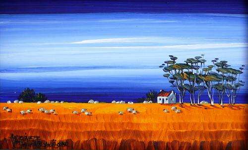 Antoinette Ohlenshlager Farm Scene 38 cm x 23 cm