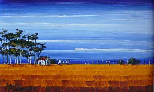 Antoinette Ohlenshlager Farm Scene 38 cm x 23 cm