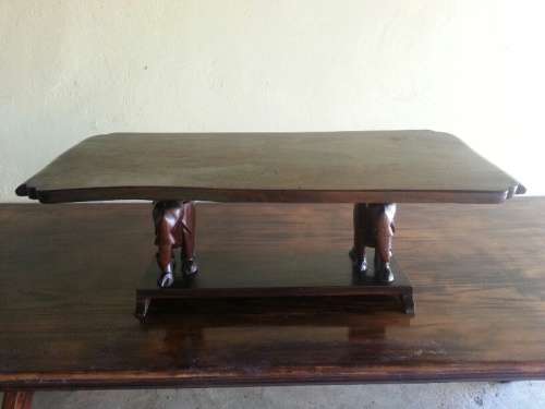 Dark Brown Wooden Detailed Coffee Table With Additional Side Tables