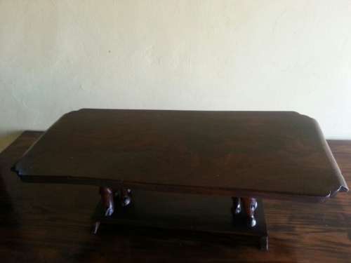 Dark Brown Wooden Detailed Coffee Table With Additional Side Tables