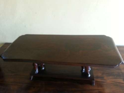 Dark Brown Wooden Detailed Coffee Table With Additional Side Tables