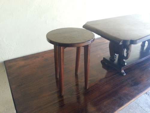 Dark Brown Wooden Detailed Coffee Table With Additional Side Tables