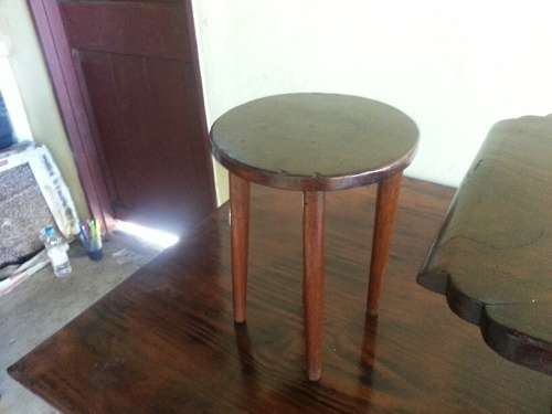 Dark Brown Wooden Detailed Coffee Table With Additional Side Tables
