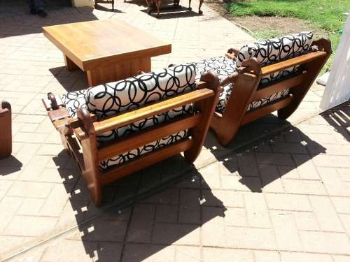 Solid Wooden 5 Seater Couch (INCL COFFEE TABLE)