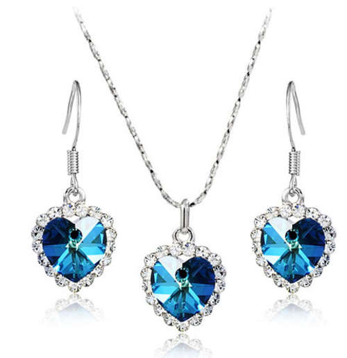 LOCAL STOCK MADE WITH SWAROVSKI ELEMENTS CRYSTAL EARRING PENDANTS JEWELLERY SET