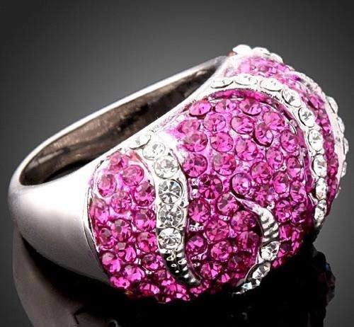 Fashion 18K White GP Ring Use Multicolour Swarovski Austrian Crystal&Zircon Size 7#8#9#