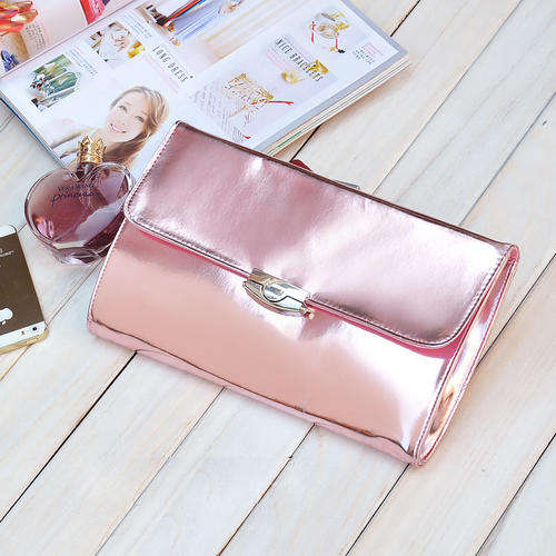 Local Stock Shiny Clutch Evening-Handbag (2 Colors in stock-- PINK&Silver)