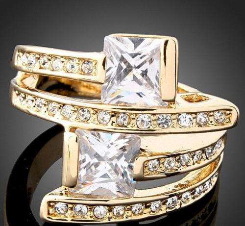 Fashion 18K Rose GP Ring Use Multicolour Swarovski Austrian Crystal&Zircon SIZE 7 8 9