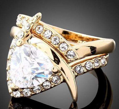 Fashion 18K Rose GP Ring set(2 in 1) Use Multicolour Swarovski Austrian CrystaSize #7#8#9 in stock
