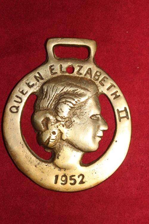 Antique English Horse Brass - Her Majesty Queen Elizabeth II - Circa 1900's